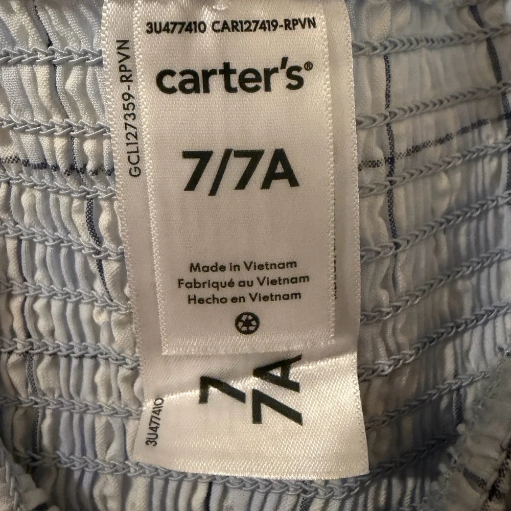 Carter's Light Blue Plaid Girls Matching Set